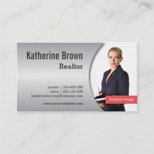 Modern, Chic, metallisches Steigungs-Effekt-Foto Visitenkarte (Vorderseite)