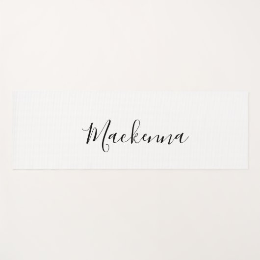 Modern Chic Monogram Black Script White Yoga Mat Yogamatte (Vorderseite (Horizontal))