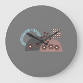 Modern Chic Monogram Round Boho Große Wanduhr (Vorderseite)