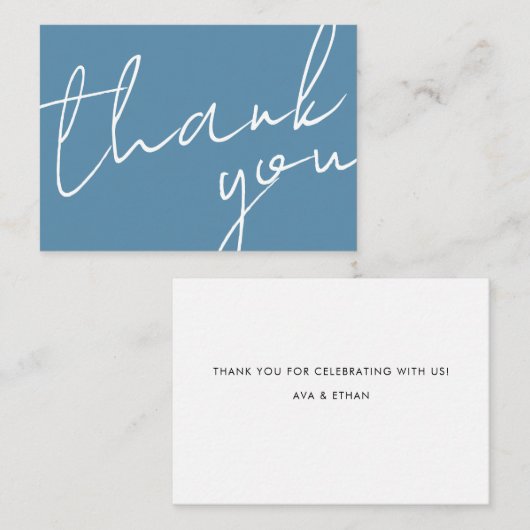 Modern Chic Navy Blue Calligraphy Script Wedding  Mitteilungskarte (Vorne/Hinten)