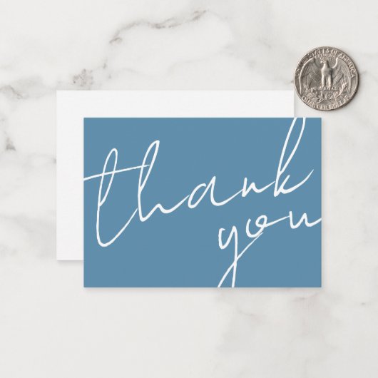 Modern Chic Navy Blue Calligraphy Script Wedding  Mitteilungskarte (Vorderseite/Rückseite Beispiel)