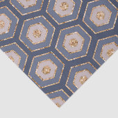 Modern Chic Navy Blue Gold Hexagon Geometric Seidenpapier (Ausschnitt)
