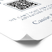 Modern Chic Navy Blue Honeymoon Fund Wedding Sign Poster (Ecke)