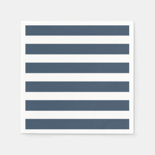 Modern Chic Navy Blue Strip Party Napkins Serviette
