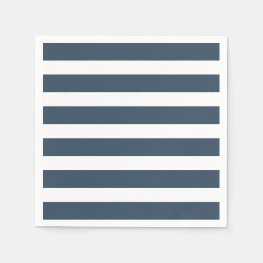 Modern Chic Navy Blue Strip Party Napkins Serviette (Vorderseite)