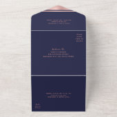 Modern Chic Navy Blue Wedding All In One Einladung (Außenbereich)