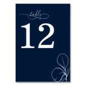 Modern Chic Navy Blue Wedding Tischnummer (Rückseite)
