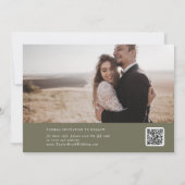 Modern Chic Olive Green Foto Collage Save The Date (Rückseite)