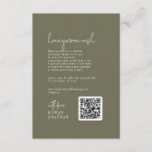 Modern Chic Olive Green Wedeymoon Wish Begleitkarte (Vorderseite)