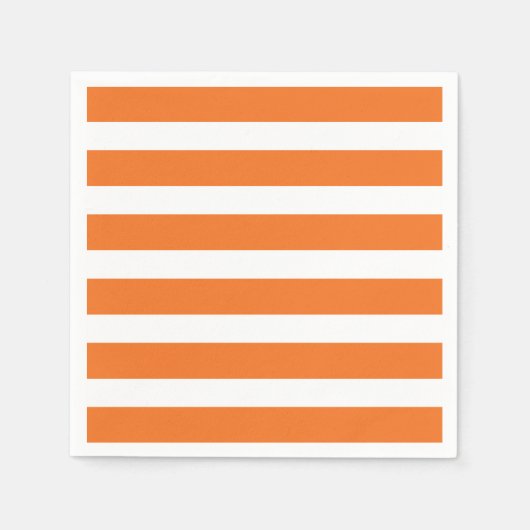 Modern Chic Orange Stripe Party Napkins Serviette (Vorderseite)