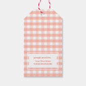 Modern Chic Pastel Orange Gingham Karierte Geschen Geschenkanhänger (Vorderseite)