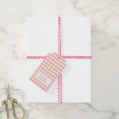 Modern Chic Pastel Orange Gingham Karierte Geschen Geschenkanhänger (Mit Garn)