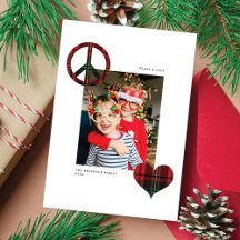 Modern Chic Peace & Liebe Red Tartan 1 Foto