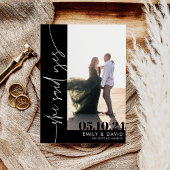 Modern Chic Photo Black and White Save The Date