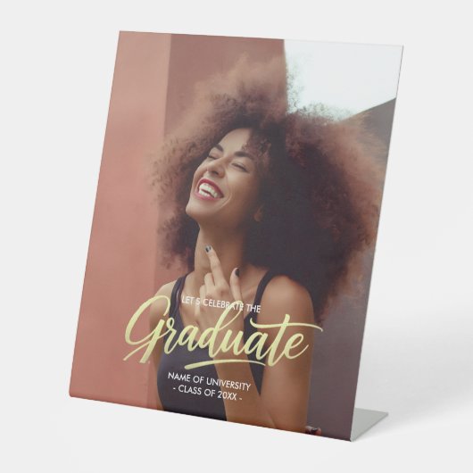 Modern Chic Photo Graduation Party  Sockelschild (Vorderseite)