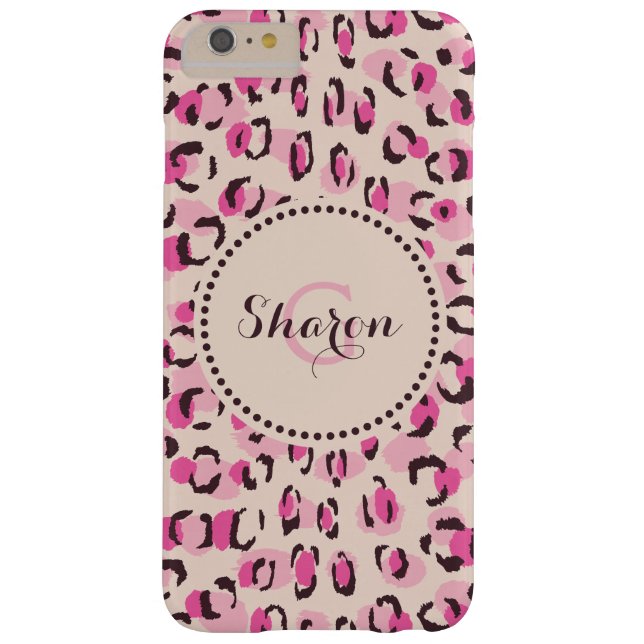 Modern chic pink cheetah print pattern monogramm Case-Mate iPhone hülle (Rückseite)