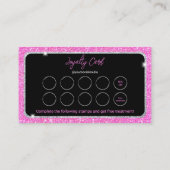 Modern Chic Pink Glitzer Loyalty Card Visitenkarte (Rückseite)