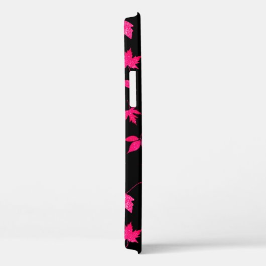 Modern Chic Pink Glitzer Maple Blätter Muster | Case-Mate iPhone Hülle (Rückseite / Rechts)