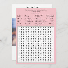 Modern Chic Pink Hochzeit Word Search Rett Date Einladung