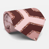 Modern Chic Pink Rose Gold Hexagon Geometrisch Krawatte (Gerollt)