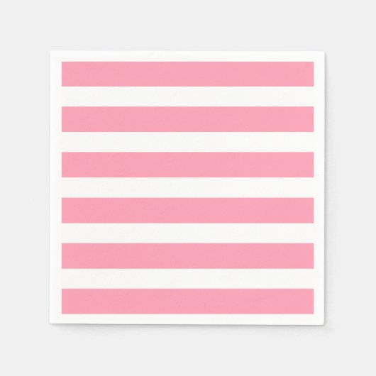 Modern Chic Pink Strip Party Napkins Serviette (Vorderseite)