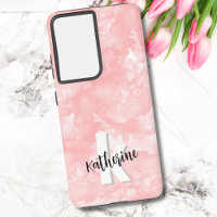 Modern Chic Pink Watercolor Initial Monogram