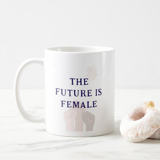 Modern Chic Pink Watercolor The Future Is Female Kaffeetasse (Mit Donut)