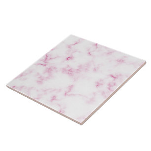 Modern Chic Pink & White Marmor Textur Fliese