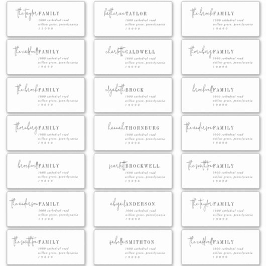 Modern Chic Recipient Guest Address Labels (Vorderseite)