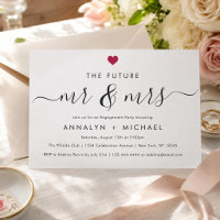 Modern Chic Red Heart Future Mr. und Mrs. Verlobun
