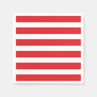 Modern Chic Red Strip Party Napkins Serviette