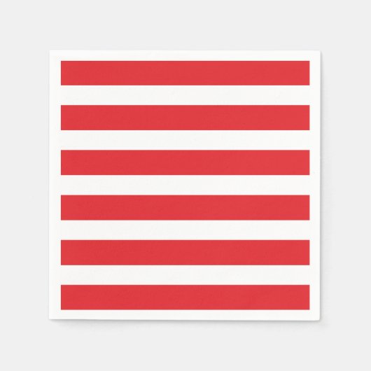 Modern Chic Red Strip Party Napkins Serviette (Vorderseite)