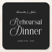  Modern Chic Rehearsal Dinner Rechteckiger Pappuntersetzer (Vorderseite)