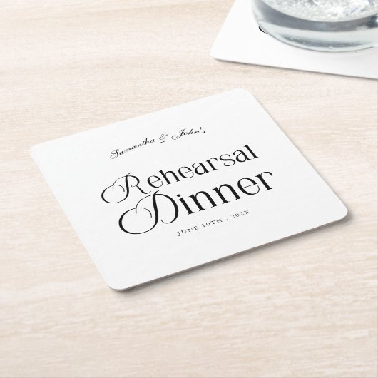  Modern Chic Rehearsal Dinner Rechteckiger Pappuntersetzer (angewinkelt)