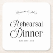  Modern Chic Rehearsal Dinner Rechteckiger Pappuntersetzer (Vorderseite)