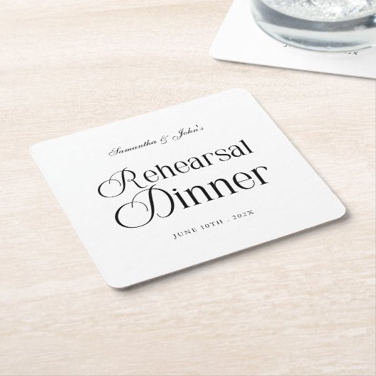  Modern Chic Rehearsal Dinner Rechteckiger Pappuntersetzer (angewinkelt)