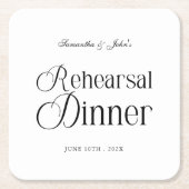  Modern Chic Rehearsal Dinner Rechteckiger Pappuntersetzer (Vorderseite)