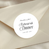 Modern Chic Rehearsal Dinner Runder Aufkleber