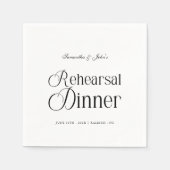 Modern Chic Rehearsal Dinner Serviette (Vorderseite)