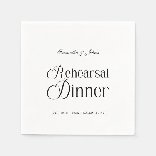 Modern Chic Rehearsal Dinner Serviette (Vorderseite)