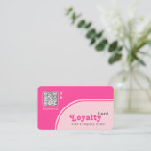 Modern Chic Retro Groovy Pink Loyalty Card Visitenkarte (Stehend Vorderseite)