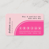 Modern Chic Retro Groovy Pink Loyalty Card Visitenkarte (Rückseite)