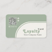 Modern Chic Retro Groovy Sage Green Loyalty Card Visitenkarte (Vorderseite)