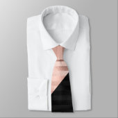 Modern Chic Rosa Rose Gold Black Triangle Cut Krawatte (Gebunden)
