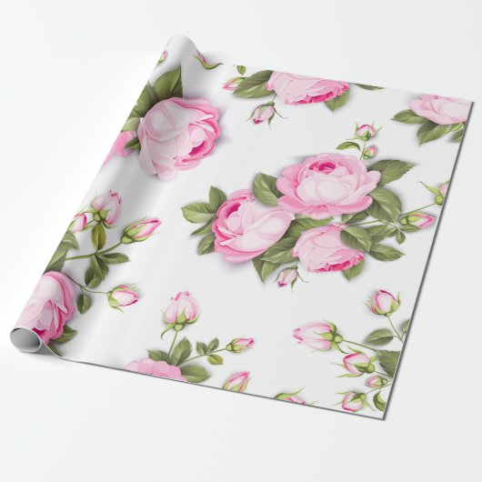 modern chic rot, rosa, floral geschenkpapier (Ungerollt)