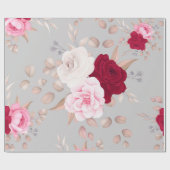 modern chic rot, rosa, floral geschenkpapier (Flach)