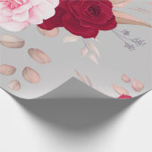 modern chic rot, rosa, floral geschenkpapier (Ecke)