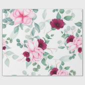 modern chic rot, rosa, floral geschenkpapier (Flach)