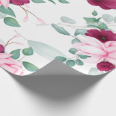 modern chic rot, rosa, floral geschenkpapier (Ecke)