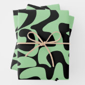 Modern Chic Sage Green Black Trendy Geschenkpapier Set (Beispiel)